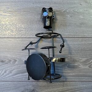 Wine Holder Drummer Welded Metal Art